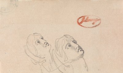 Two Heads Looking Up by George Romney